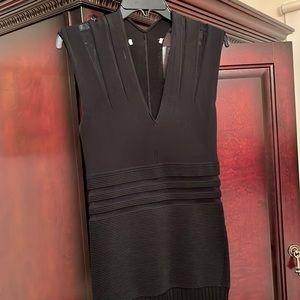 Black stretchy evening dress